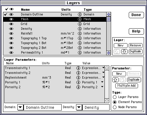 Data Sets (Layers) Definition Dialog Box