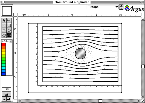 A Sample Screen demonstrating a Particle Path-Lines